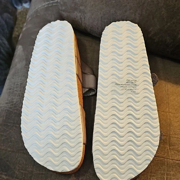 Maurices Metallic Silver Double-Buckle Slide Sandals - Picture 2 of 2